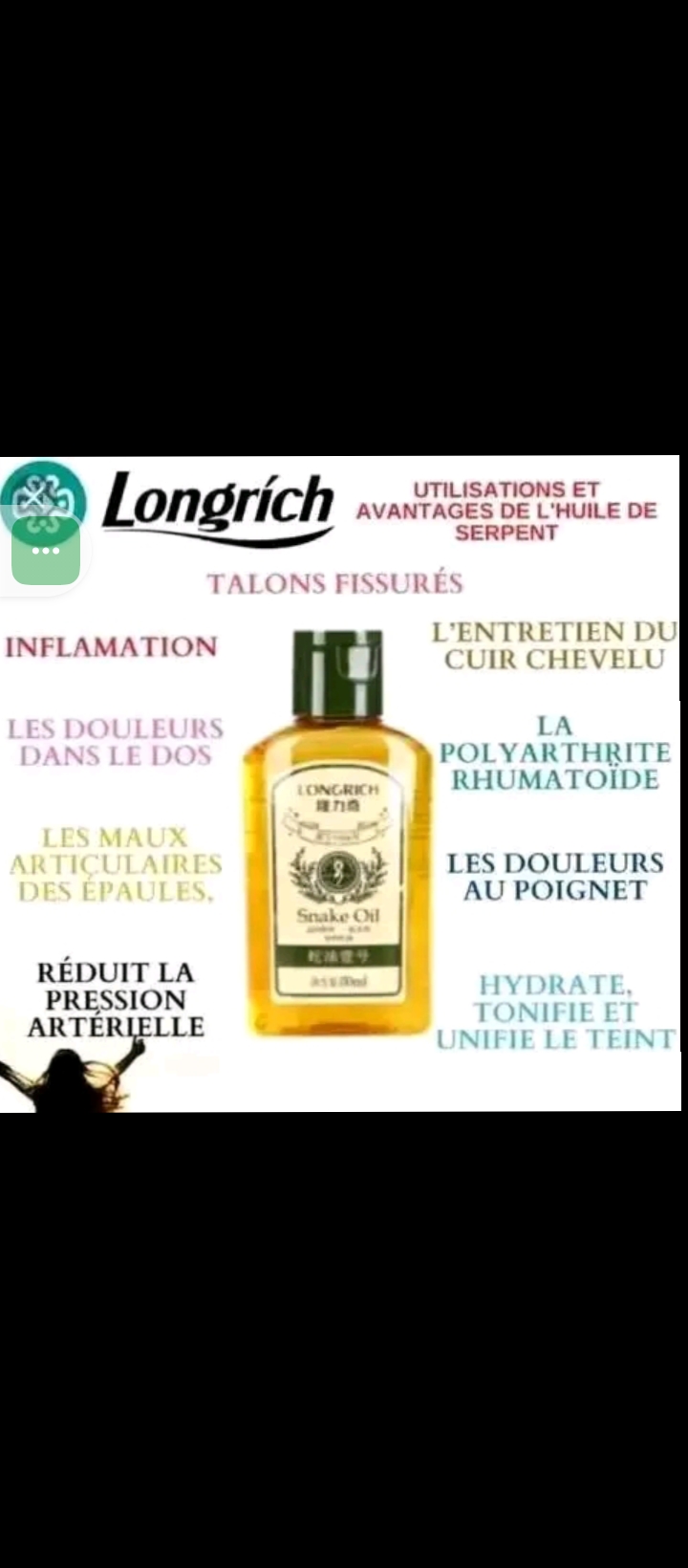 Huile de serpent LONGRICH 